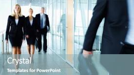  Presentation with elderly people walking difficulties - PPT theme with business people walking along background and a light blue colored foreground