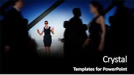  Presentation with city people walking - Cool new presentation design with business people walking backdrop and a black colored foreground