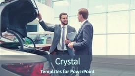  Presentation with young business people - Presentation theme enhanced with business people with a car background and a ocean colored foreground