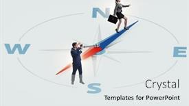  Presentation with compass - Presentation theme enhanced with business-people-with-compass-looking background and a sky blue colored foreground