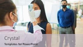  Presentation with contactless - Amazing presentation having business-people-with-contactless-fever backdrop and a light gray colored foreground