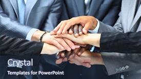  Presentation with group - Amazing slide deck having dossier - laptop with stack of folders backdrop and a white colored foreground