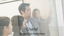  Presentation with planning - Beautiful PPT layouts featuring business people with project planning paper backdrop and a light gray colored foreground