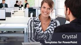  Presentation with front office - Slide set featuring business-people-working-in-office background and a dark gray colored foreground