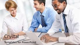  Presentation with diverse business people - Amazing slides having executive consulting - business people working together backdrop and a coral colored foreground