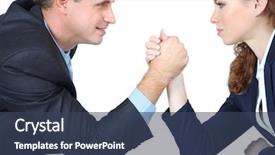  Presentation with struggle - Amazing slide deck having business people wrestling isolated backdrop and a  colored foreground