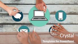  Presentation with writing - Amazing PPT layouts having business people writing with chalks backdrop and a coral colored foreground