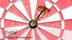  Presentation with performance - Presentation design featuring business performance - arrow on target background and a coral colored foreground