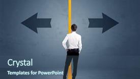  Presentation with border - PPT theme with business person choosing between two background and a ocean colored foreground