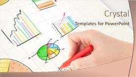  Presentation with colorful - Slides having business-person-drawing-colorful-graphs and a  colored foreground