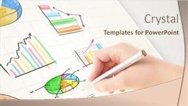  Presentation with colorful - Theme enhanced with business-person-drawing-colorful-graphs and a  colored foreground