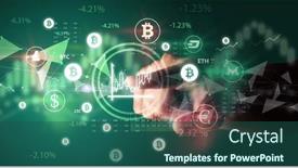  Presentation with multimedia - PPT layouts with business-person-hand-pushing-currency background and a ocean colored foreground