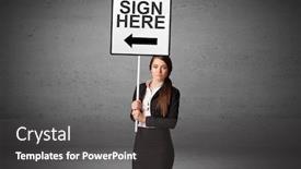  Presentation with traffic - Presentation theme featuring business-person-holding-a-traffic background and a dark gray colored foreground