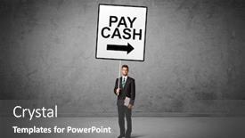  Presentation with pay - PPT theme consisting of business-person-holding-a-traffic background and a gray colored foreground