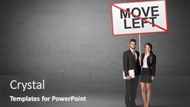  Presentation with traffic - Presentation theme consisting of business-person-holding-a-traffic background and a gray colored foreground