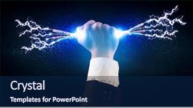  Presentation with electrical - Beautiful PPT layouts featuring business person holding electrical powered backdrop and a navy blue colored foreground