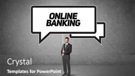  Presentation with business casual - Slide set having business-person-in-casual-holding background and a gray colored foreground