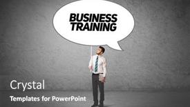  Presentation with business casual - PPT layouts consisting of business-person-in-casual-holding background and a gray colored foreground