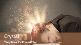  Presentation with depressed - PPT theme enhanced with business person laying his head background and a  colored foreground