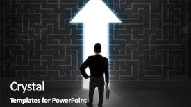  Presentation with maze - Colorful slide set enhanced with business person looking at maze backdrop and a dark gray colored foreground