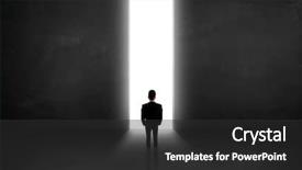  Presentation with person looking out in nature - Audience pleasing slides consisting of business person looking at wall backdrop and a dark gray colored foreground