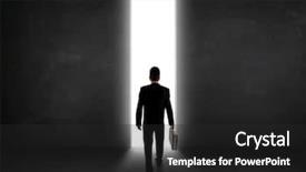  Presentation with tunnel - Beautiful theme featuring business person looking at wall backdrop and a dark gray colored foreground