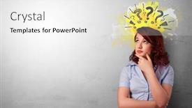  Presentation with question marks - Beautiful PPT layouts featuring business-person-looking-for-new backdrop and a white colored foreground