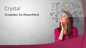  Presentation with idea - PPT layouts having business-person-looking-for-new background and a light gray colored foreground