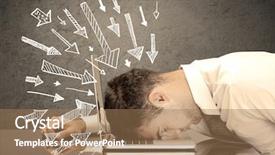  Presentation with head - Colorful PPT layouts enhanced with business person resting his head backdrop and a  colored foreground