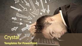  Presentation with head - Presentation theme featuring business person resting his head background and a  colored foreground