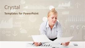  Presentation with business change - Colorful slide deck enhanced with business-person-sitting-at-desk backdrop and a lemonade colored foreground