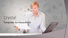  Presentation with desk - Slide set with business-person-sitting-at-desk background and a lemonade colored foreground