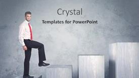  Presentation with stepping - Cool new slide deck with business-person-stepping-up and a  colored foreground