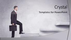  Presentation with stepping - Presentation enhanced with business person stepping up background and a light gray colored foreground