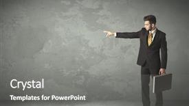  Presentation with empty - Colorful theme enhanced with business person throwing with empty backdrop and a  colored foreground