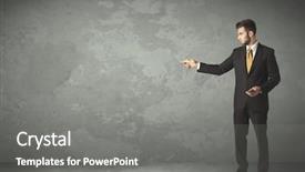  Presentation with empty - Audience pleasing theme consisting of business person throwing with empty backdrop and a  colored foreground