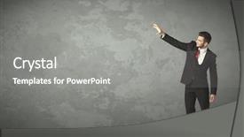  Presentation with empty - Audience pleasing PPT theme consisting of business person throwing with empty backdrop and a  colored foreground