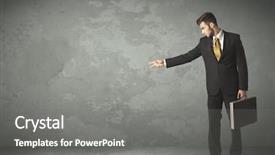  Presentation with empty - Slide set enhanced with business person throwing with empty background and a  colored foreground