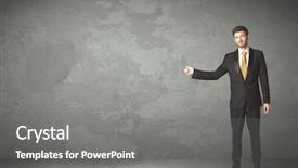  Presentation with empty - Cool new PPT theme with business person throwing with empty backdrop and a gray colored foreground