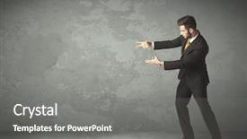  Presentation with empty - Presentation theme enhanced with business person throwing with empty background and a  colored foreground