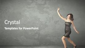  Presentation with empty - Cool new presentation design with business person throwing with empty backdrop and a  colored foreground