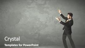  Presentation with empty - Presentation theme with business person throwing with empty background and a gray colored foreground