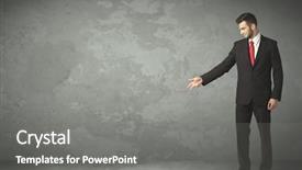  Presentation with empty - PPT theme consisting of business person throwing with empty background and a  colored foreground