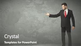  Presentation with empty - Presentation design consisting of business person throwing with empty background and a  colored foreground