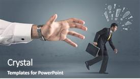  Presentation with medical robot hand and person - Beautiful slide deck featuring business person with hand drawn backdrop and a  colored foreground