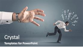  Presentation with medical robot hand and person - Cool new slides with business person with hand drawn backdrop and a  colored foreground