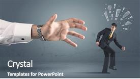  Presentation with medical robot hand and person - Theme enhanced with business person with hand drawn background and a  colored foreground