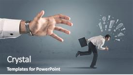  Presentation with medical robot hand and person - Cool new PPT theme with business person with hand drawn backdrop and a  colored foreground