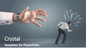  Presentation with medical robot hand and person - Presentation featuring business person with hand drawn background and a  colored foreground