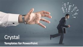  Presentation with medical robot hand and person - Presentation design featuring business person with hand drawn background and a  colored foreground